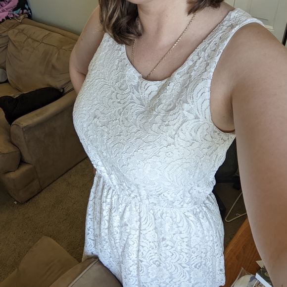 ๐ค Charming Charlie white lace mini dress - Picture 1 of 13